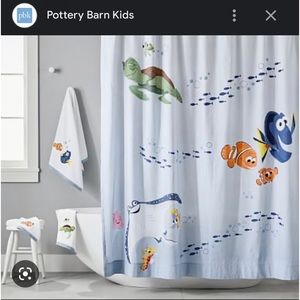 NWT Pottery Barn Kids Finding Nemo shower curtain & bath mat
